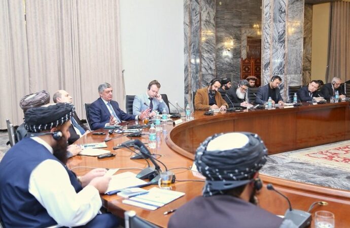 سهیل شاهین با شارژدافیر سفارت بریتانیا برای افغانستان دیدار کرده است